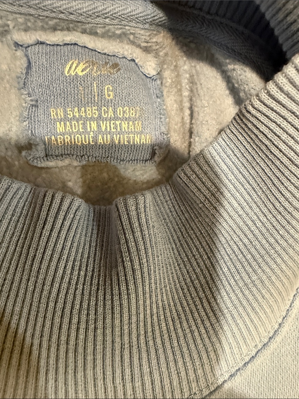 Aerie Women’s Light Blue Mock Neck Sweatshirt - Picture 3 of 3